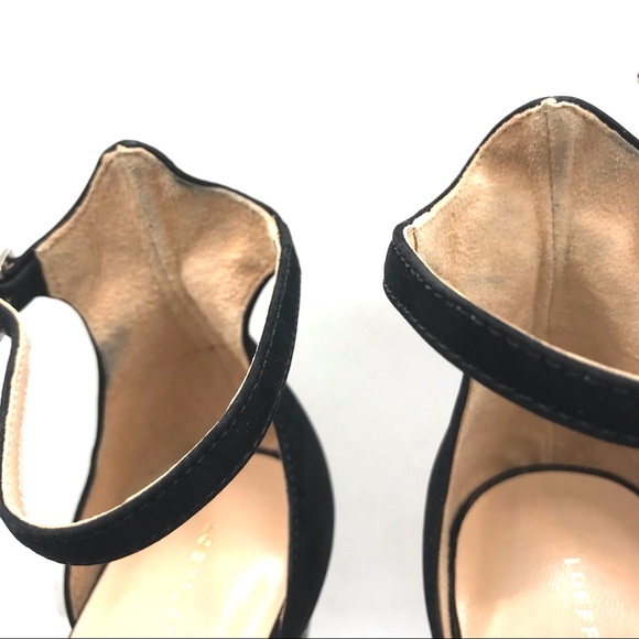 LOEFFLER RANDALL "ROSIE" RED, BLACK & CREAM LEATHER PLATFORM HEELS (9B) - Picture 13 of 14